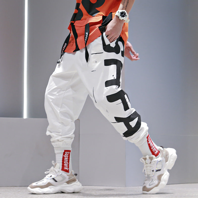 Casual Pants Men's Thin Printed Cropped Pants Harem Pants Sports Jogger Pants