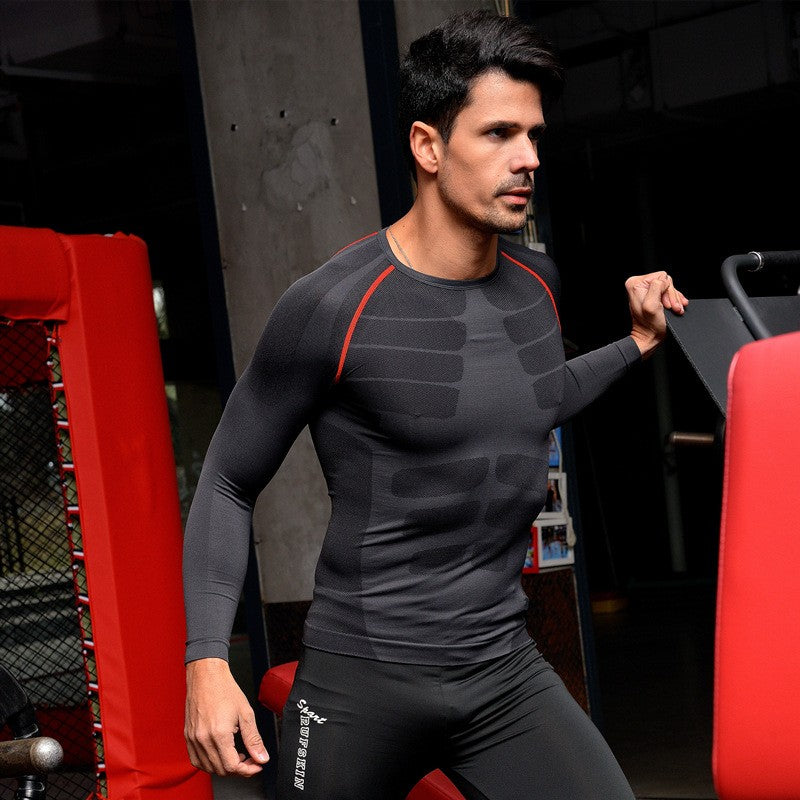 New tight men's sports long sleeved sportswear Long Winter Thermal Underwear Sets Men