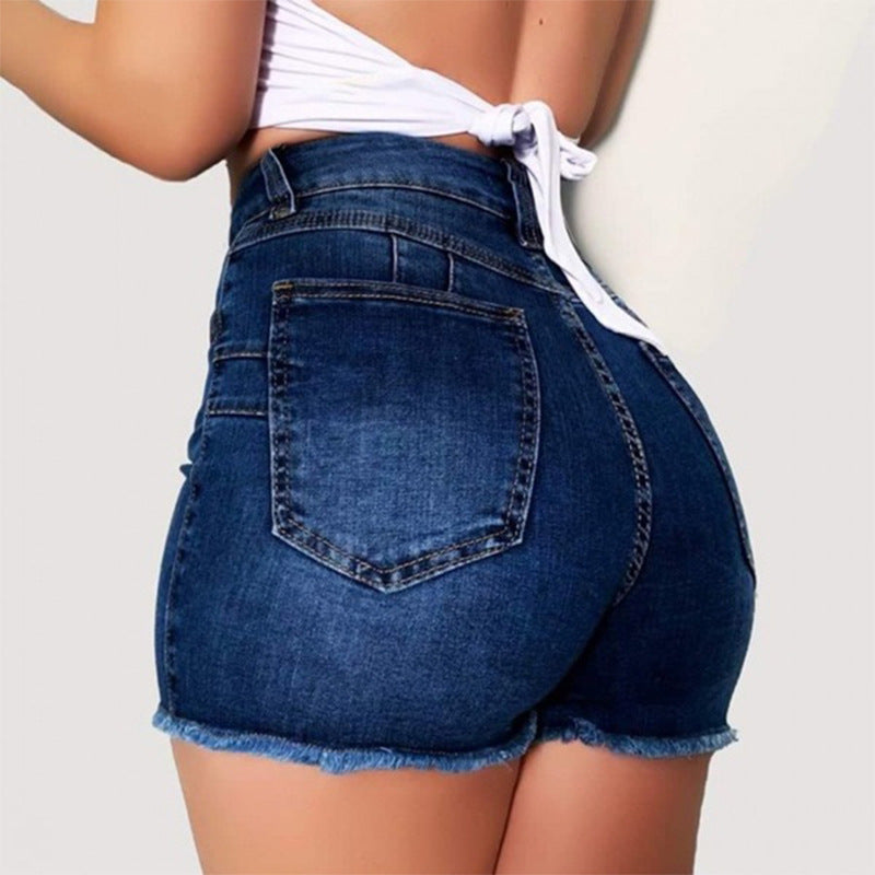 Fashion Women Summer High Waisted Denim Shorts Jeans Women Short Femme Push Up Skinny Slim Denim Shorts