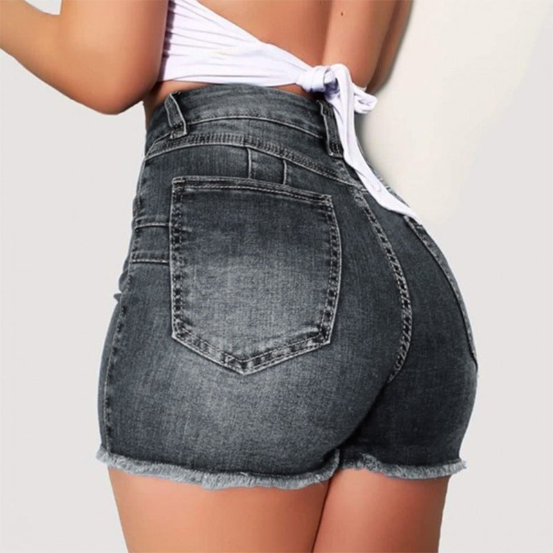 Fashion Women Summer High Waisted Denim Shorts Jeans Women Short Femme Push Up Skinny Slim Denim Shorts