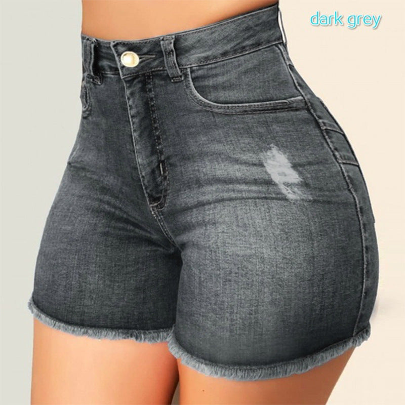 Fashion Women Summer High Waisted Denim Shorts Jeans Women Short Femme Push Up Skinny Slim Denim Shorts