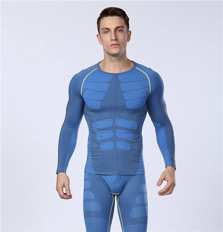 New tight men's sports long sleeved sportswear Long Winter Thermal Underwear Sets Men