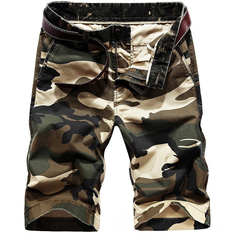 Summer Camouflage Shorts Men's Cotton Loose Straight Short Pants plus Size Pants Youth Outdoor Leisure Shorts