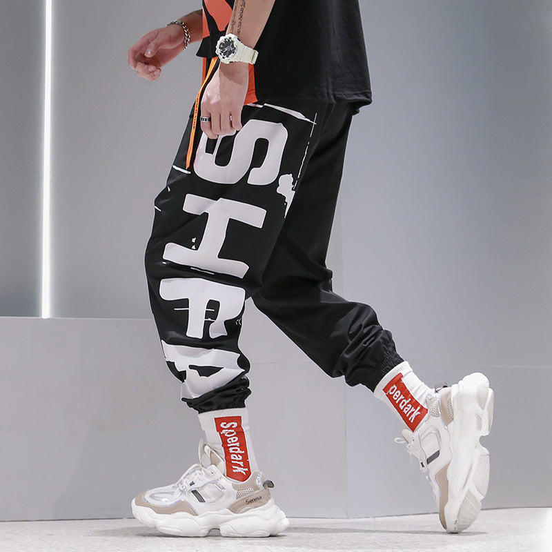 Casual Pants Men's Thin Printed Cropped Pants Harem Pants Sports Jogger Pants