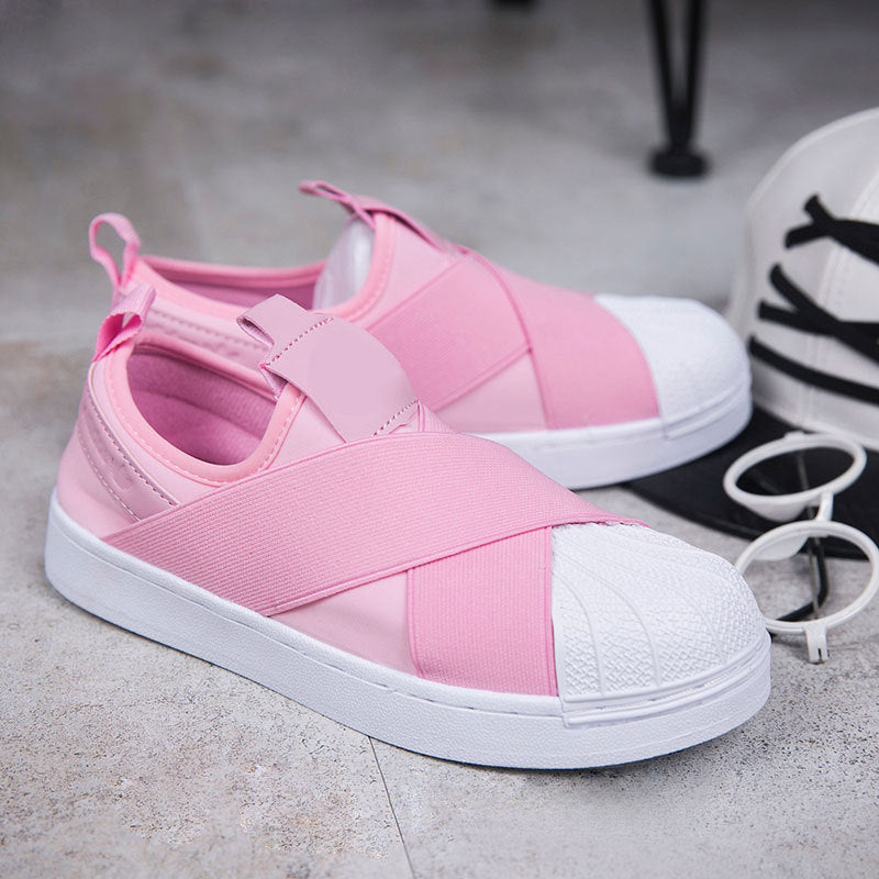 British Cross Strap Couple Sneakers For Men And Women