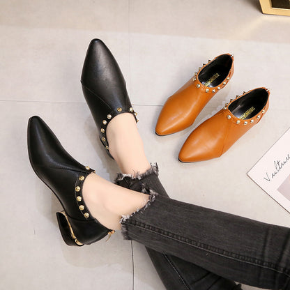 New Style Pointed Rivet Fashion Casual Single Shoes Women