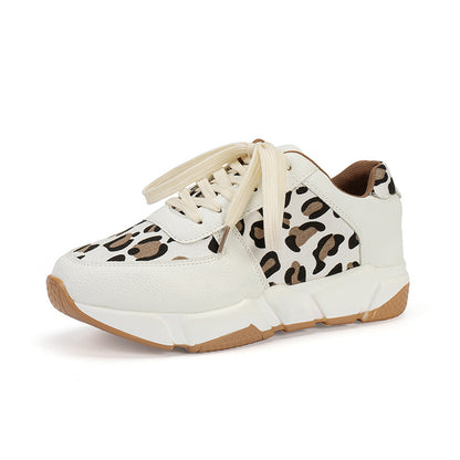 Leopard Sneakers Women White Running Sports Shoes