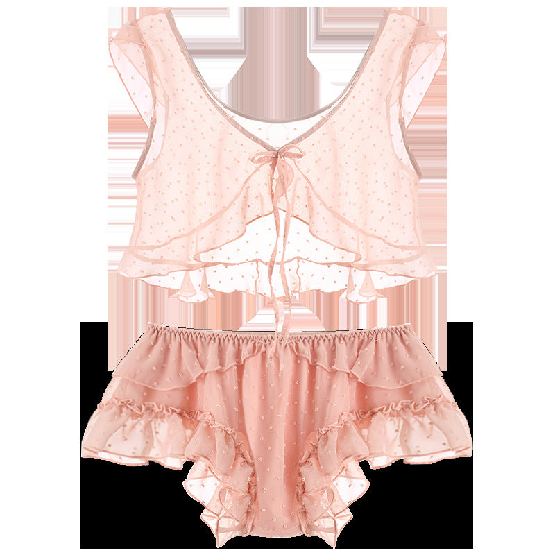 Girls pajamas women summer thin transparent tulle