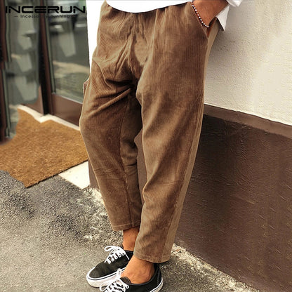 Winter Men Corduroy Pants Streetwear Joggers