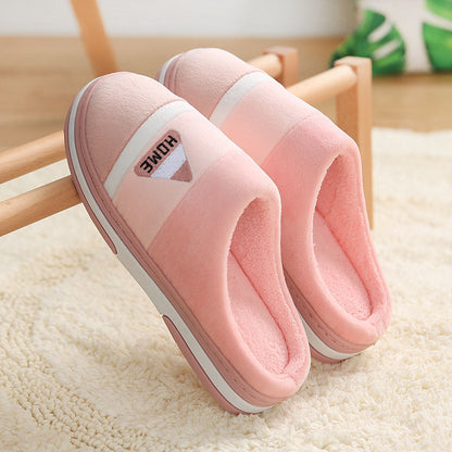 Thick Bottom Plus Velvet Non-Slip Plush Cotton Slippers For Men