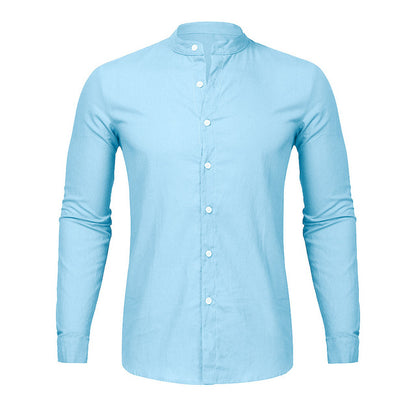 Cardigan long sleeve shirt men