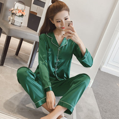 Pajamas suit silk pajamas