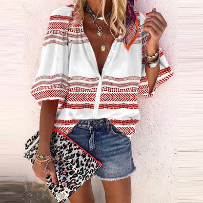 Printed trendy fashion shirt blouse