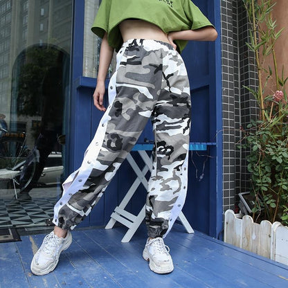 CAMO JOGGER BUTTON UP PANTS