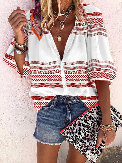 Printed trendy fashion shirt blouse