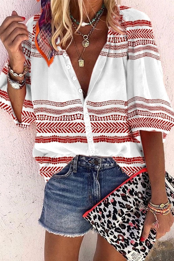 Printed trendy fashion shirt blouse