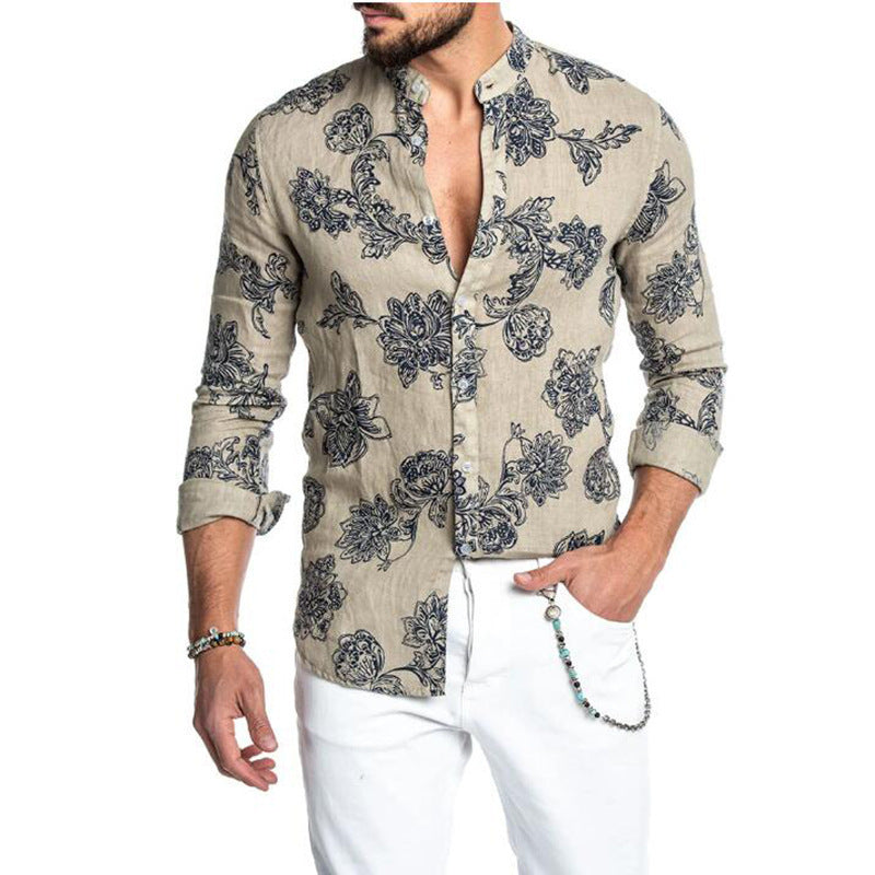 Loose Shirt Literary And Leisure Long-Sleeved Shirt Men