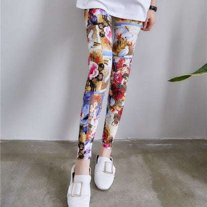 YSDNCHI Female Fitness Leggings Women Summer Floral Print Legging