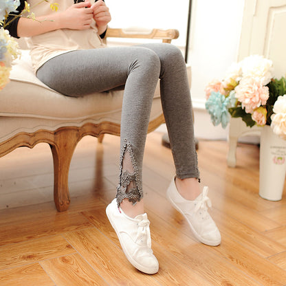 XS-7XL Leggings Women Cotton Lace Decoration Leggings 2022/2023 Leggins Plus Size Long Leggings