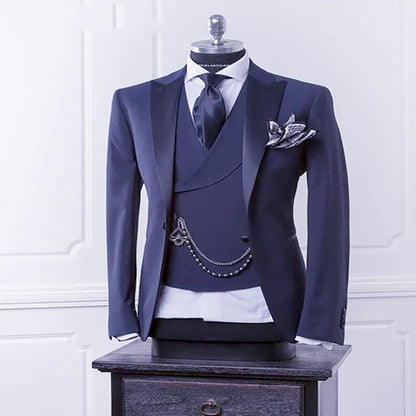 Navy Blue Men Blazer Business Modern Men Suit With Pants