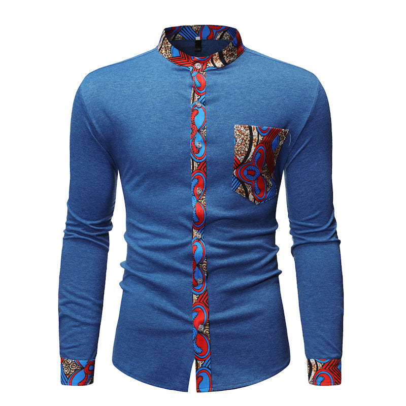 Cross Border Fashion Men''s Shirt New Men''s African