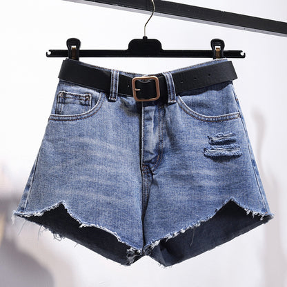 Irregular Denim Shorts Women