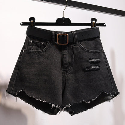 Irregular Denim Shorts Women