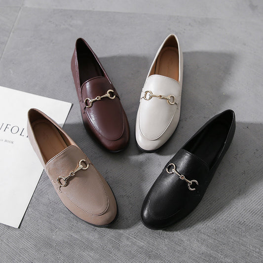 Single Shoes Women New Small Leather Shoes Women British College Style Retro Large Size Women'S Shoes