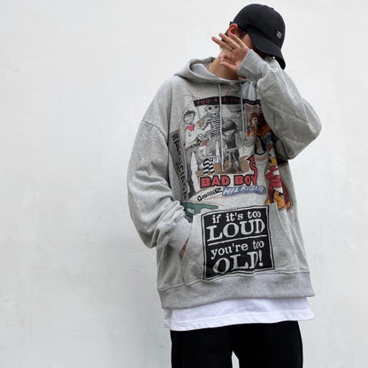 White Hip Hop Hoodie Streetwear Korean Fashion Gothic Sweatshirt Spring Tops Casual Funny Spring Autumn Harajuku Hoodies Male