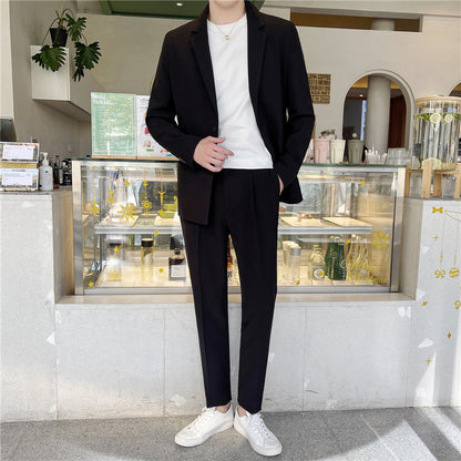 White Rascal Casual Suit Men''S Trend Loose Light Mature Suit Men''S Net Infrared Set Summer Thin