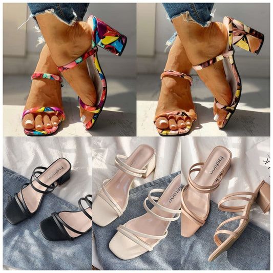 Women's Sandals And Slippers With Thick Heels