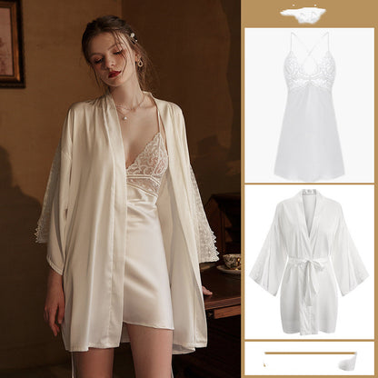 Sexy Pajamas Women Summer Ice Silk Thin Suspender Nightdress