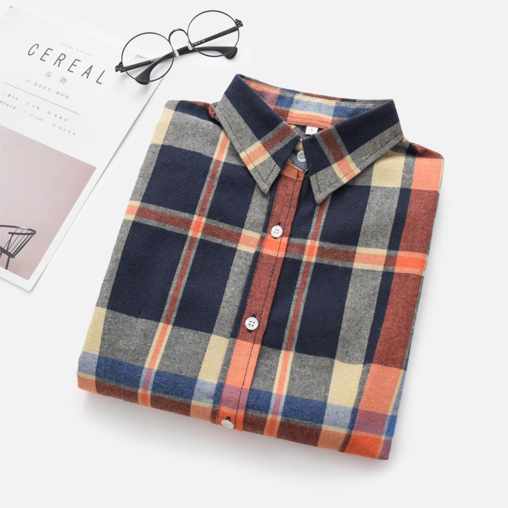 Blouse Autumn And Winter Blouse Plaid Shirt