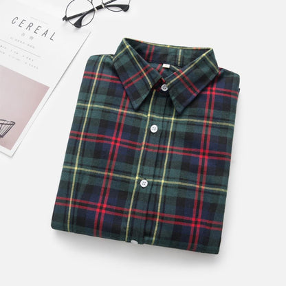 Blouse Autumn And Winter Blouse Plaid Shirt