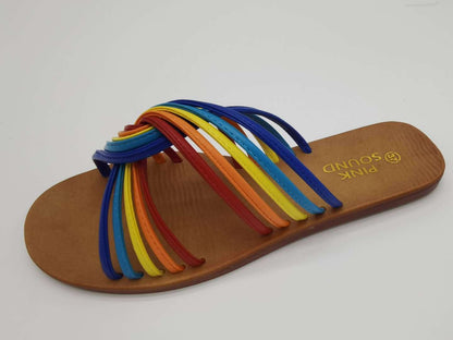 Rainbow sandals for women slippery