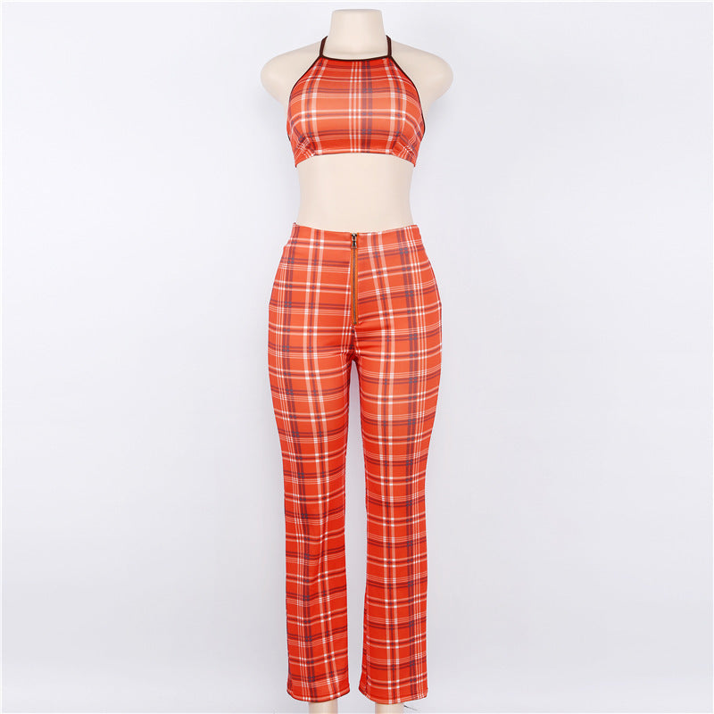 Checked sportswear suit