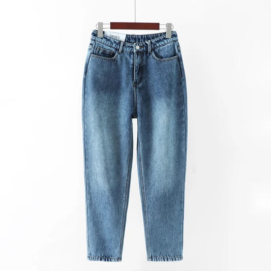 Thin straight leg jeans women trousers old pants