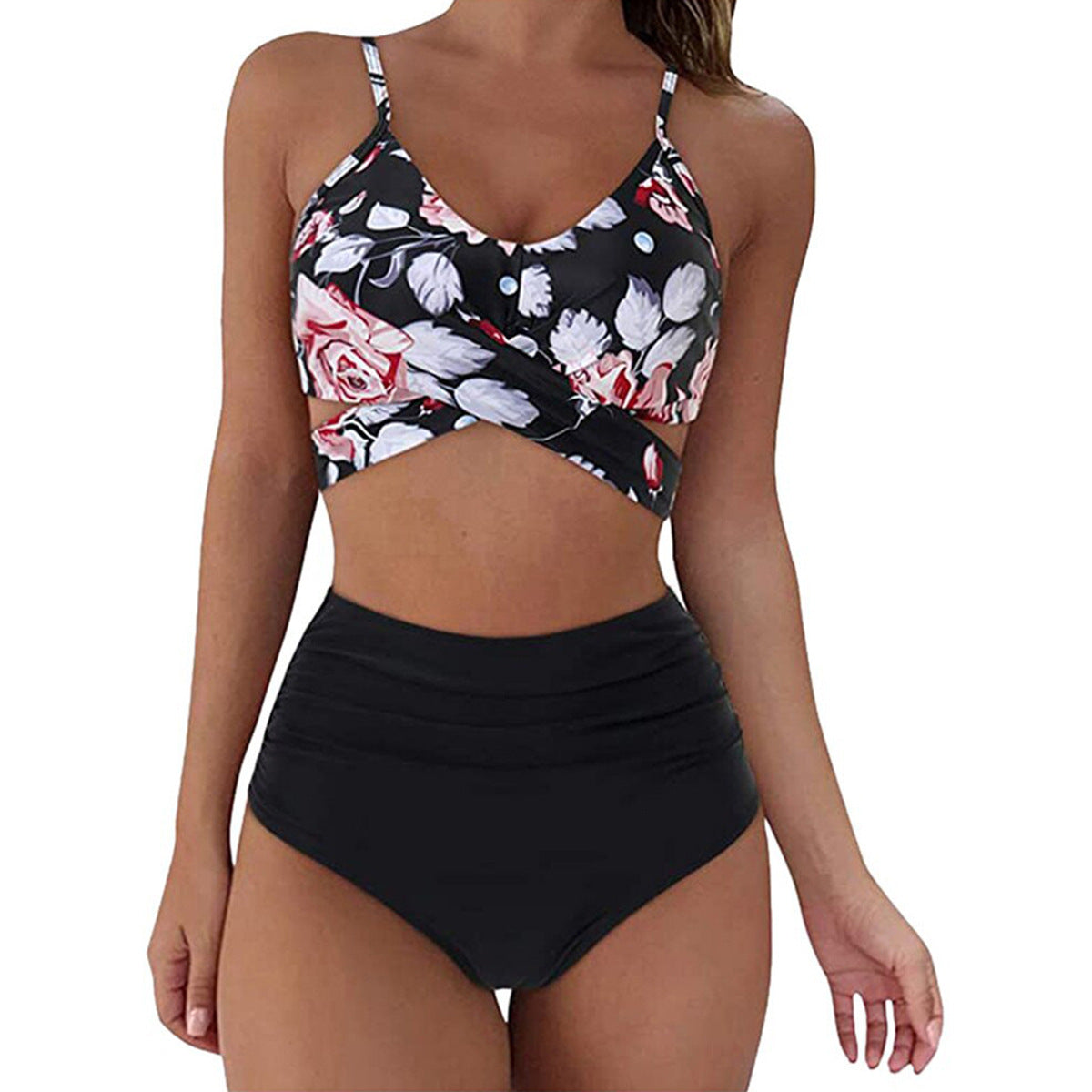 Women Sexy Soild Print Bikini Set Push Up Bathing Swimwear