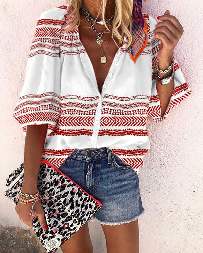 Printed trendy fashion shirt blouse