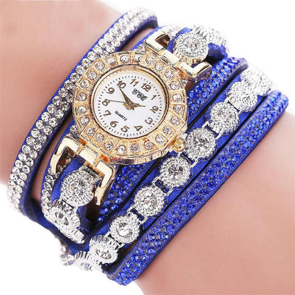 Relogio masculino Women Quartz Women PU Leather Rhinestone Watch Bracelet Watches