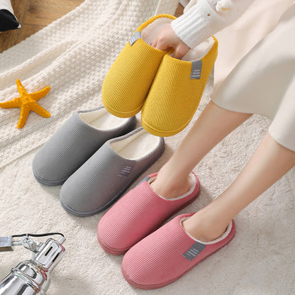 Vertical Strips For Men And Women Couple Indoor Slippers