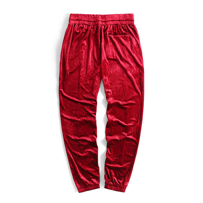 Street dance pants velvet upper body velvet casual pants high street pants pants men's pants pants sports men and women