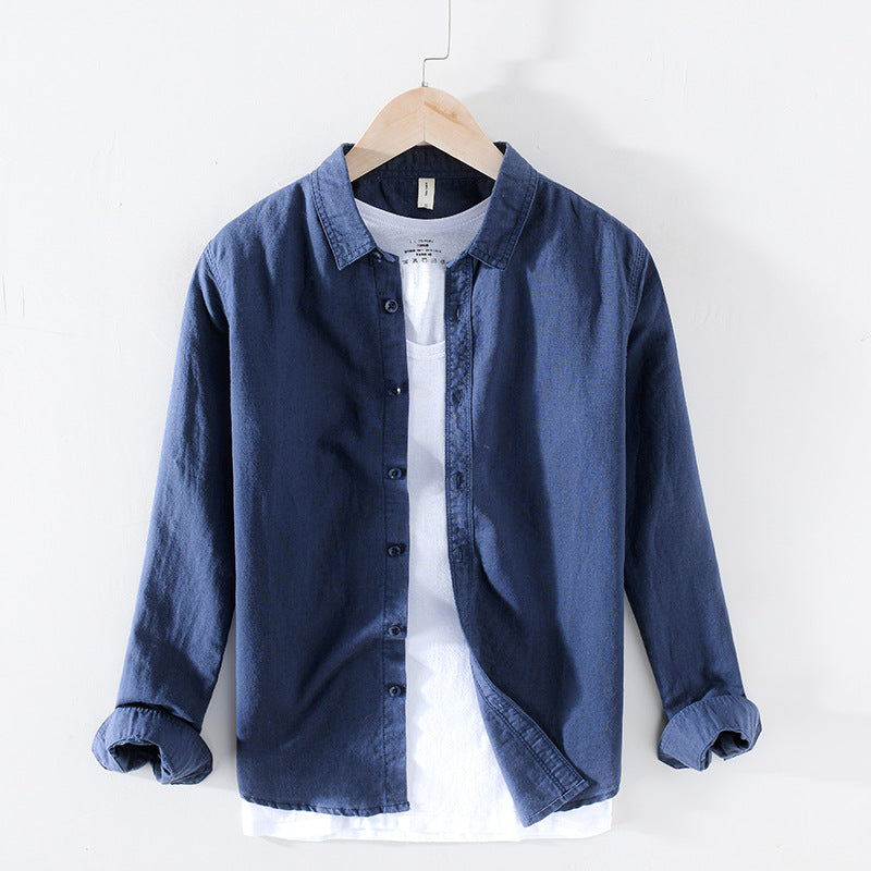 Cotton linen shirt men