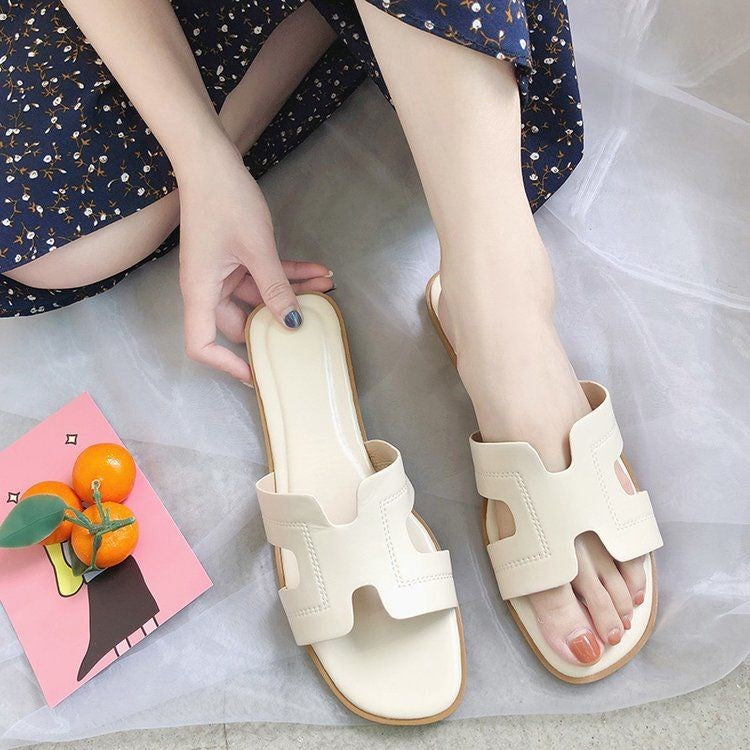 Bowknot flat sandals and slippers women