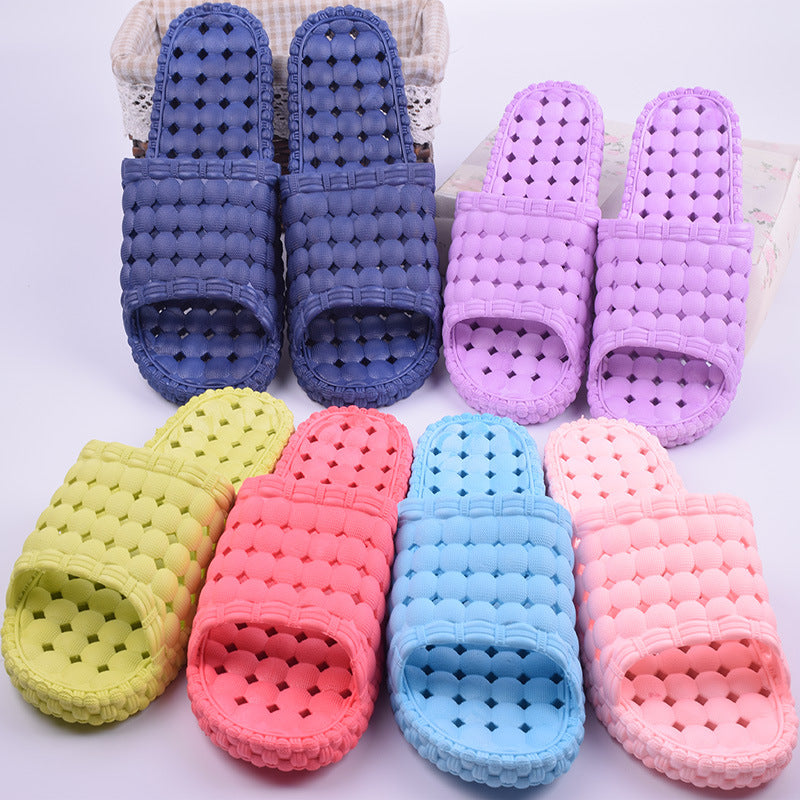 Bathroom slippers summer leakproof indoor anti skid men couple thick soft bottom plastic PVC cool slippers