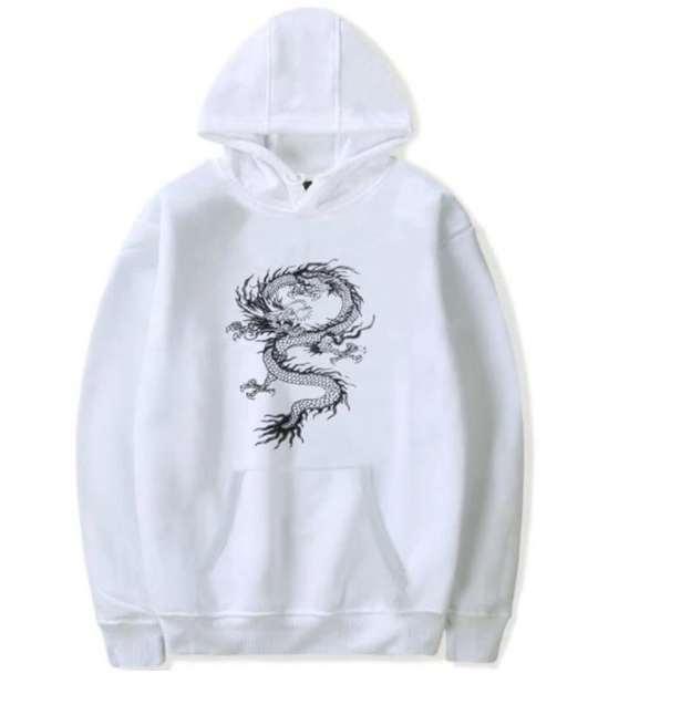 Hoodies Men's Chinese Dragon Print Hoodie Street Casual