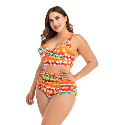 Plus size split swimsuit