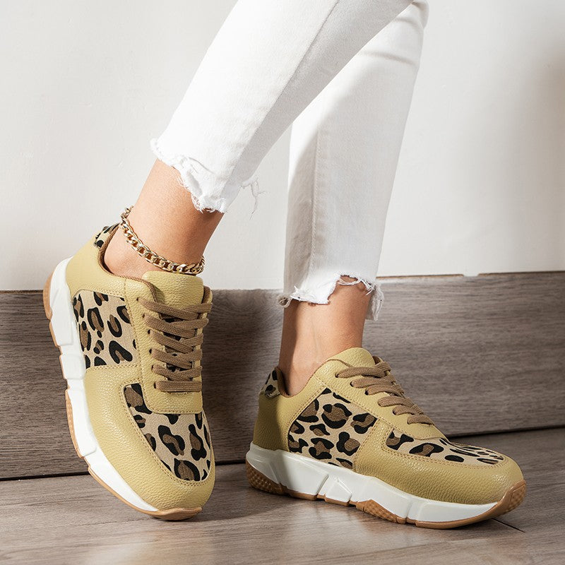 Leopard Sneakers Women White Running Sports Shoes