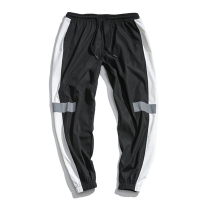 Wind hip-hop casual pants men retro loose tide male reflective pants couple men and women beam foot sweatpants men