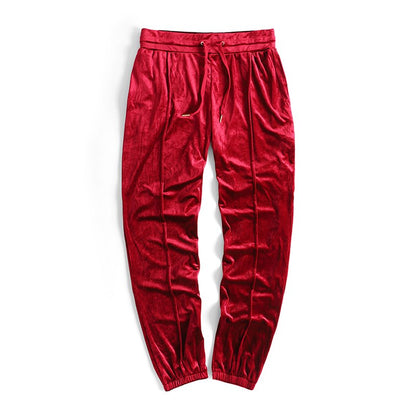 Street dance pants velvet upper body velvet casual pants high street pants pants men's pants pants sports men and women